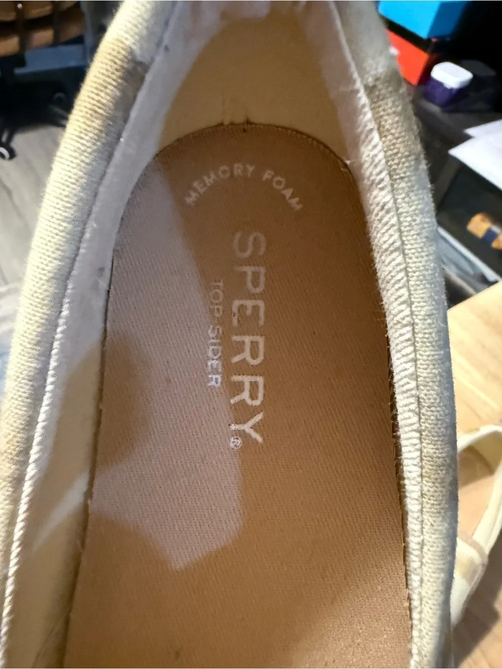Sperry woman’s  Slip-On Sneakers in Beige and Brown Print